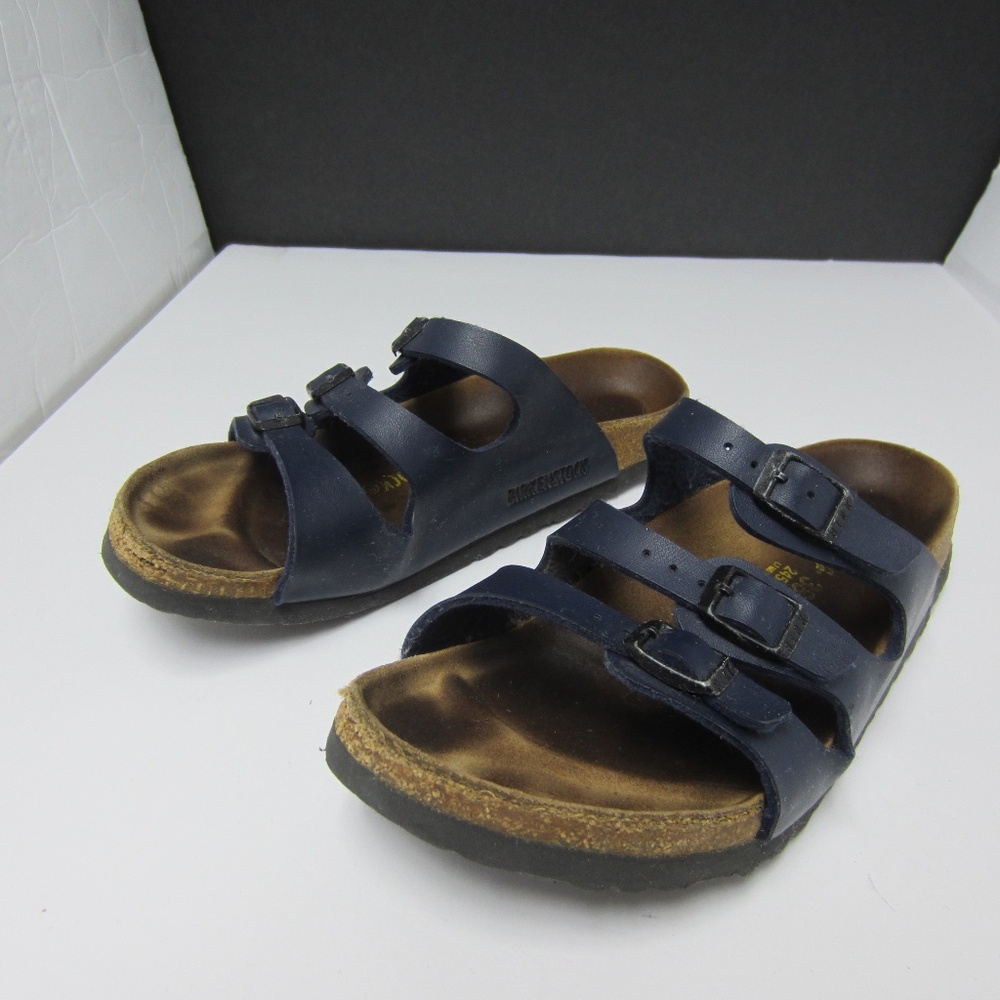 Birkenstock Sandals Womens 7 Florida Slide Blue Buckle Strap Strap Casul Comfor